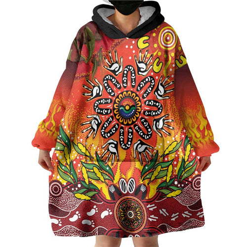 NAIDOC Week 2026 Wearable Blanket Hoodie 50 Years of Deadly Aboriginal Dot Art