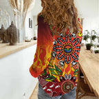 NAIDOC Week 2026 Women Casual Shirt 50 Years of Deadly Aboriginal Dot Art
