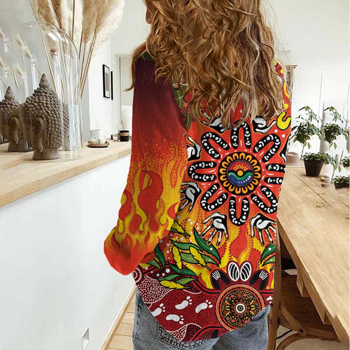 NAIDOC Week 2026 Women Casual Shirt 50 Years of Deadly Aboriginal Dot Art