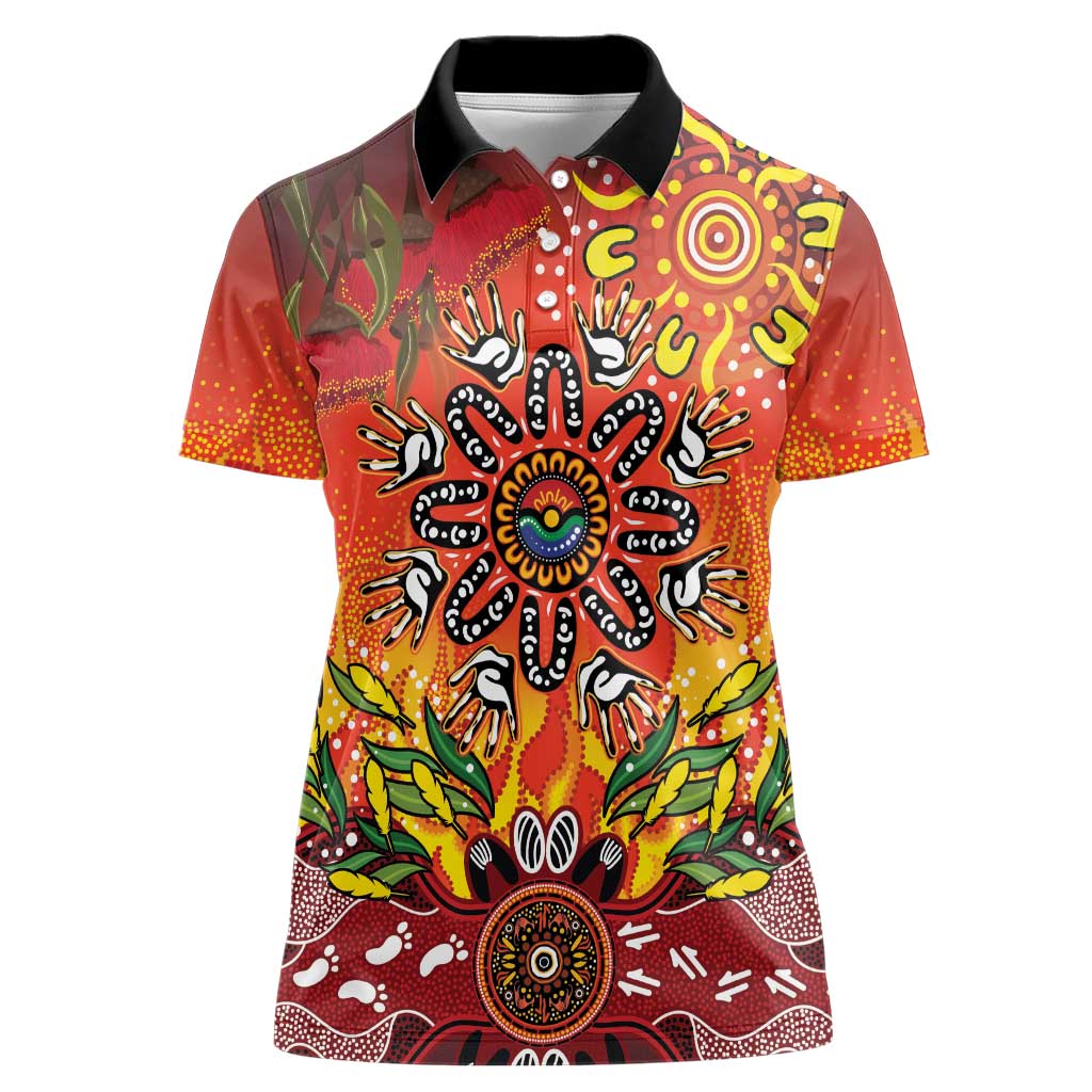 NAIDOC Week 2026 Women Polo Shirt 50 Years of Deadly Aboriginal Dot Art