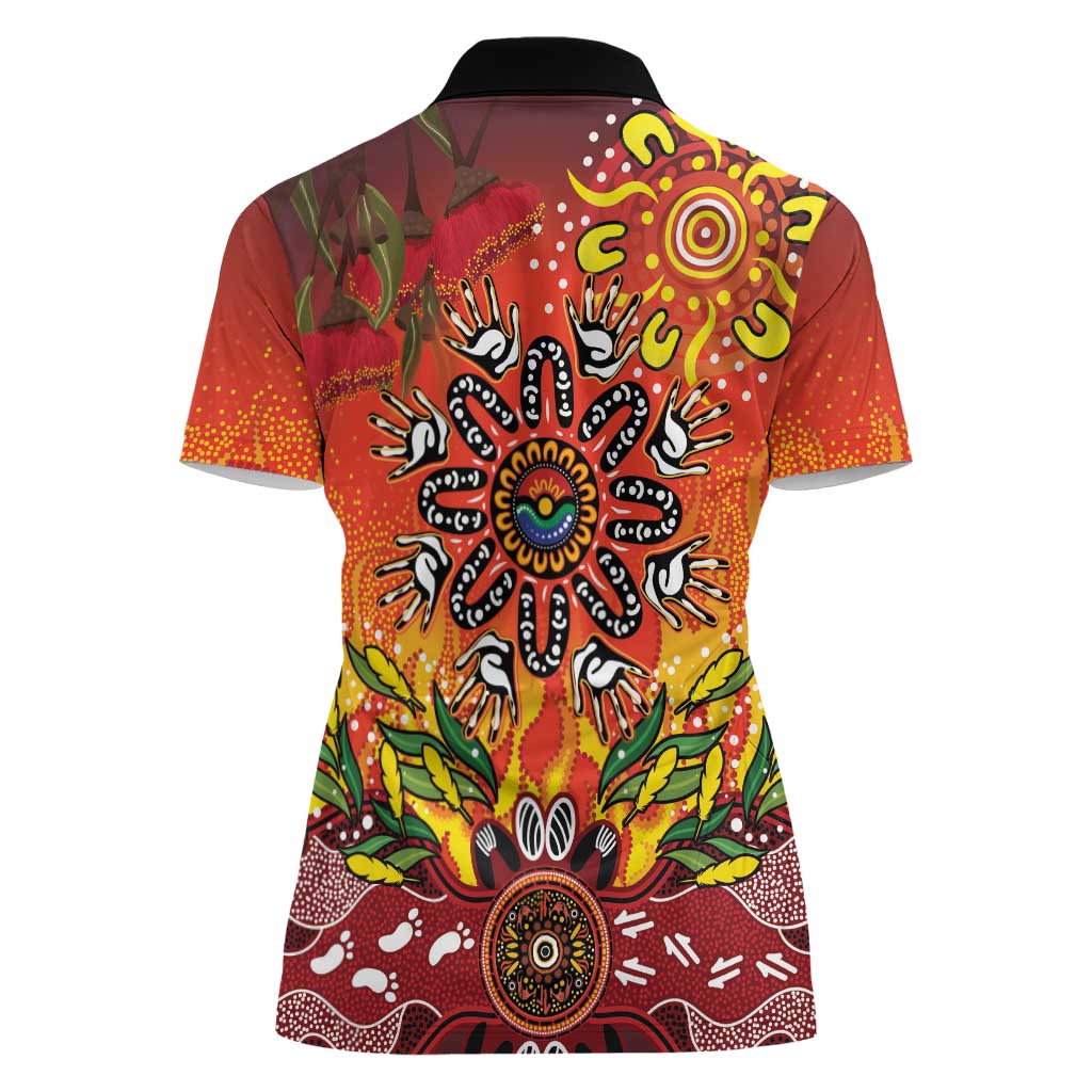 NAIDOC Week 2026 Women Polo Shirt 50 Years of Deadly Aboriginal Dot Art