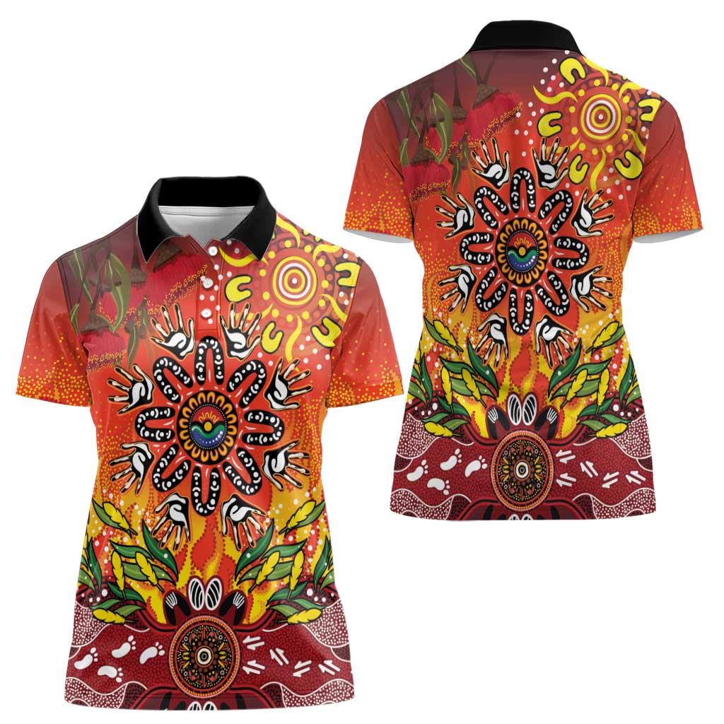 NAIDOC Week 2026 Women Polo Shirt 50 Years of Deadly Aboriginal Dot Art