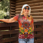 NAIDOC Week 2026 Women Polo Shirt 50 Years of Deadly Aboriginal Dot Art