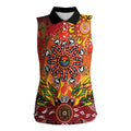 NAIDOC Week 2026 Women Sleeveless Polo Shirt 50 Years of Deadly Aboriginal Dot Art