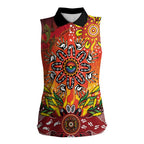 NAIDOC Week 2026 Women Sleeveless Polo Shirt 50 Years of Deadly Aboriginal Dot Art