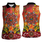 NAIDOC Week 2026 Women Sleeveless Polo Shirt 50 Years of Deadly Aboriginal Dot Art