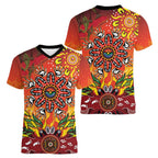 NAIDOC Week 2026 Women V-Neck T-Shirt 50 Years of Deadly Aboriginal Dot Art