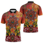 NAIDOC Week 2026 Zipper Polo Shirt 50 Years of Deadly Aboriginal Dot Art