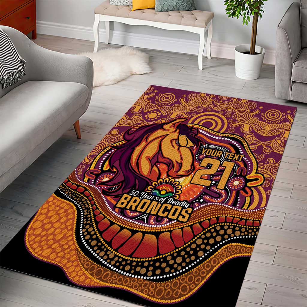 Custom Broncos Honouring First Nations Area Rug NAIDOC 2026 Deadly 50 Years
