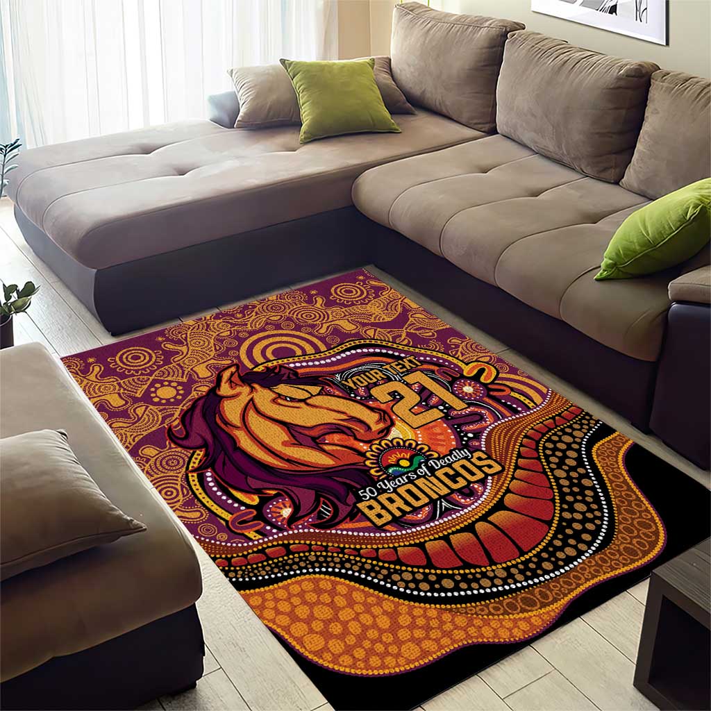Custom Broncos Honouring First Nations Area Rug NAIDOC 2026 Deadly 50 Years