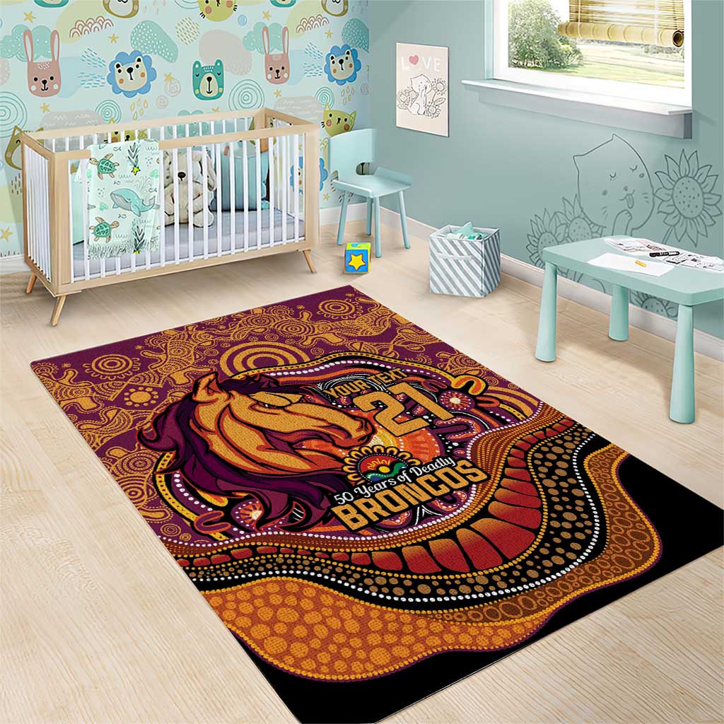 Custom Broncos Honouring First Nations Area Rug NAIDOC 2026 Deadly 50 Years