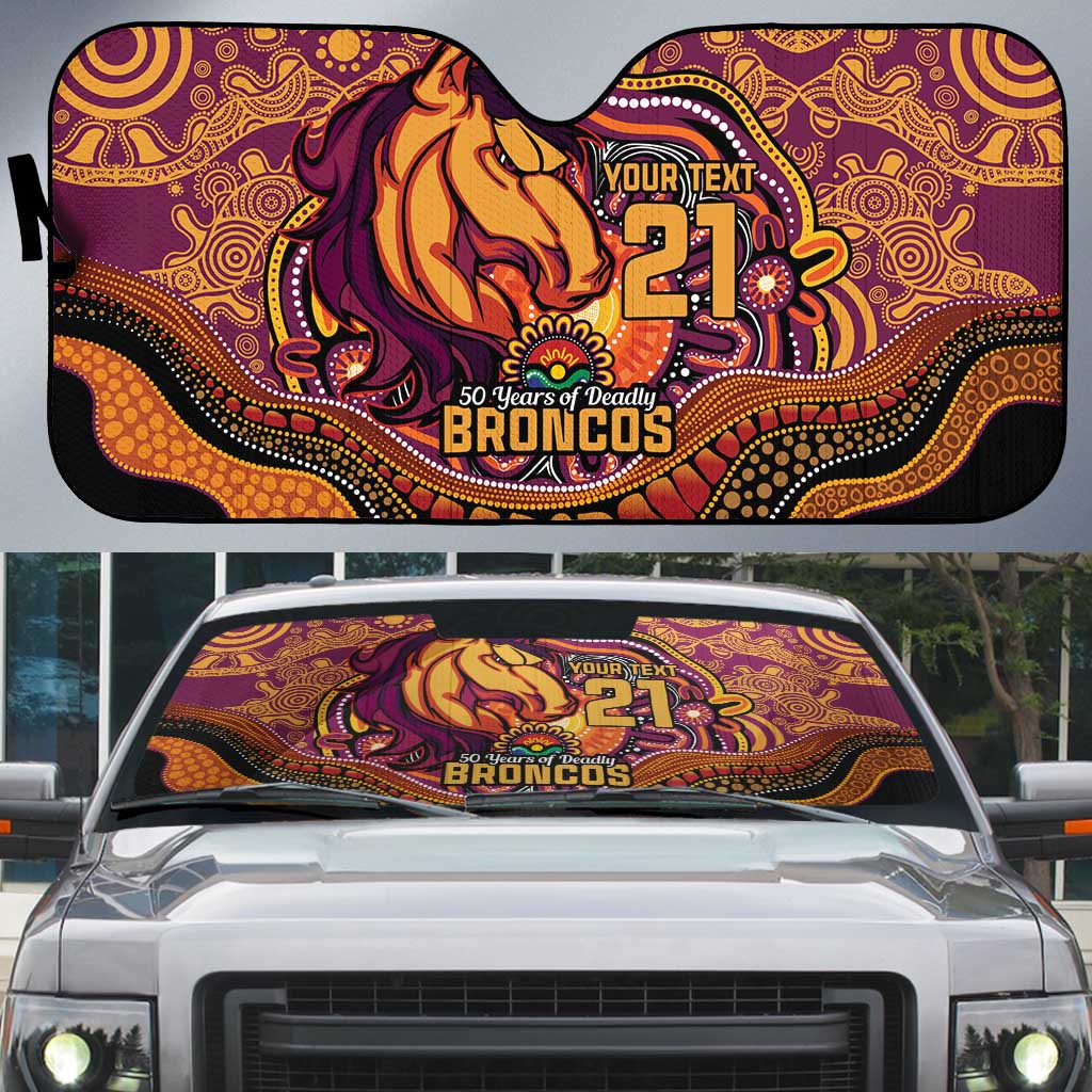 Custom Broncos Honouring First Nations Auto Sun Shade NAIDOC 2026 Deadly 50 Years