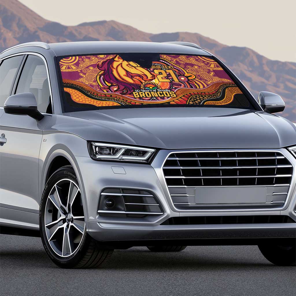 Custom Broncos Honouring First Nations Auto Sun Shade NAIDOC 2026 Deadly 50 Years