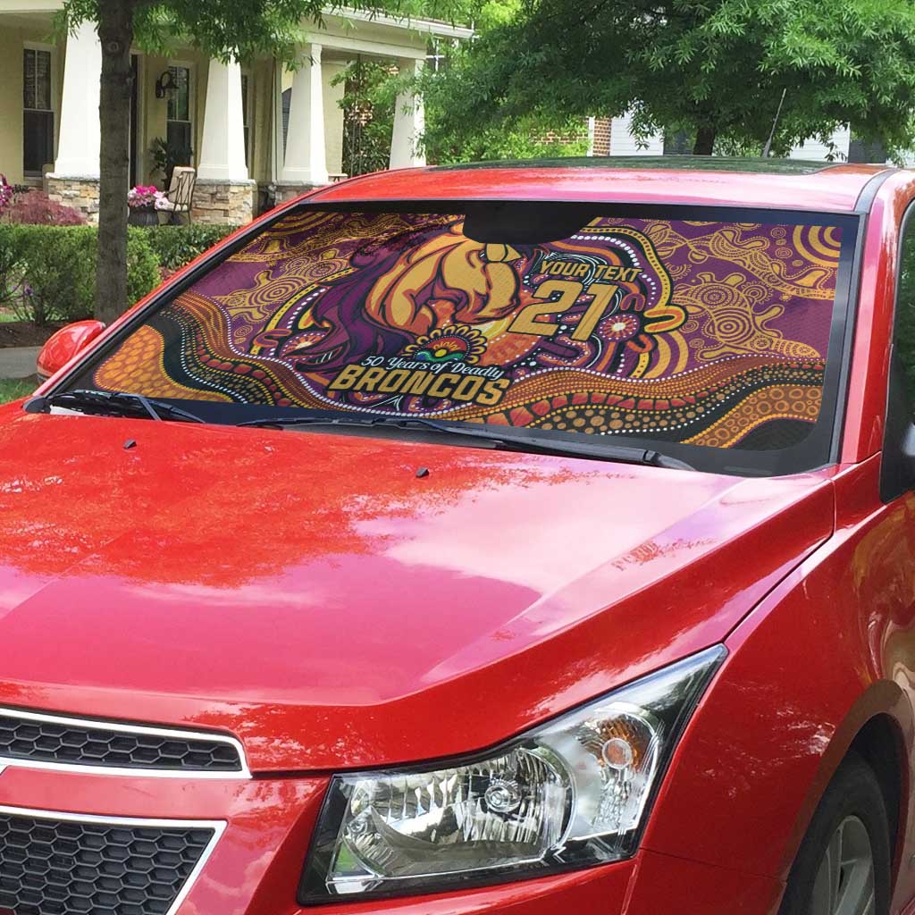 Custom Broncos Honouring First Nations Auto Sun Shade NAIDOC 2026 Deadly 50 Years