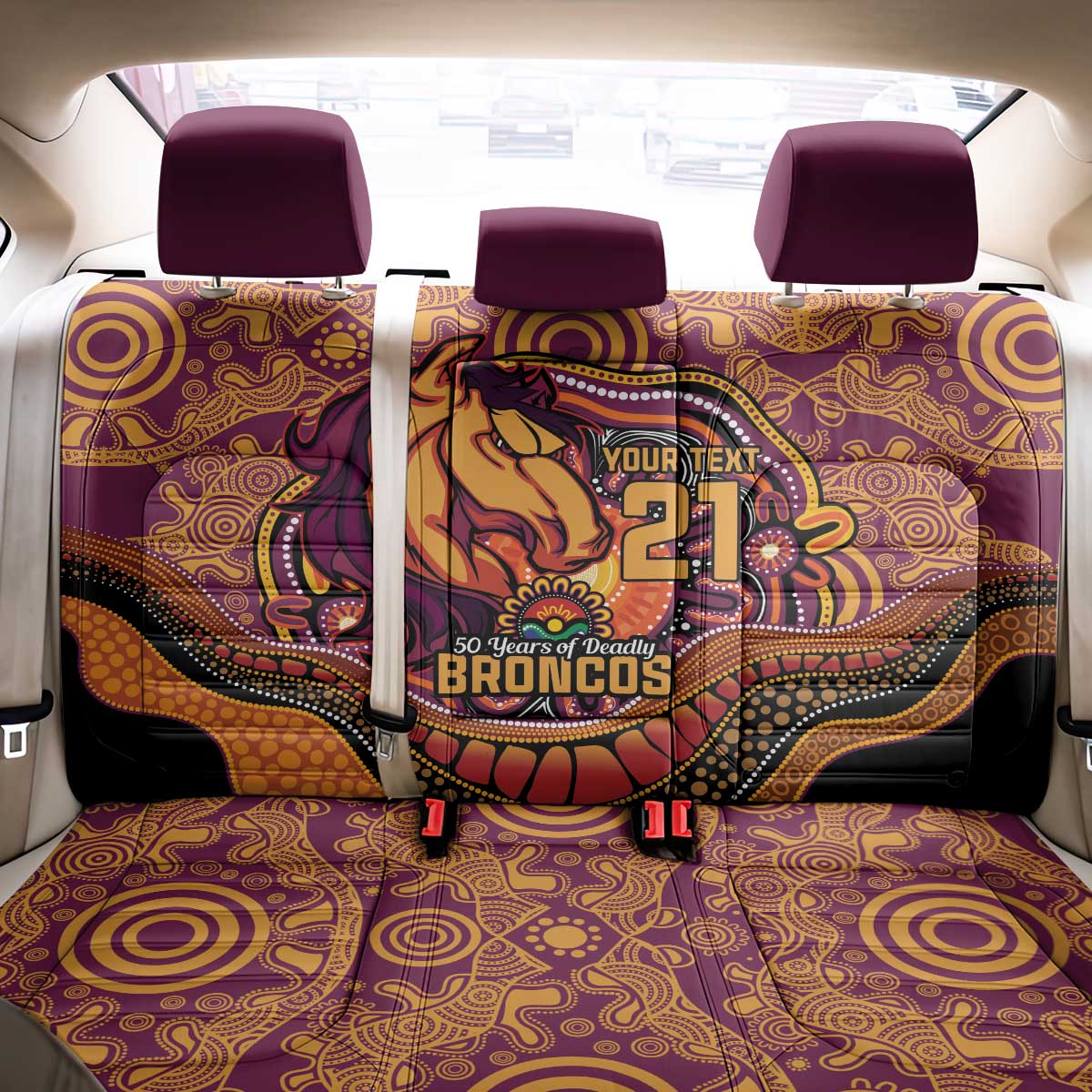 Custom Broncos Honouring First Nations Back Car Seat Cover NAIDOC 2026 Deadly 50 Years