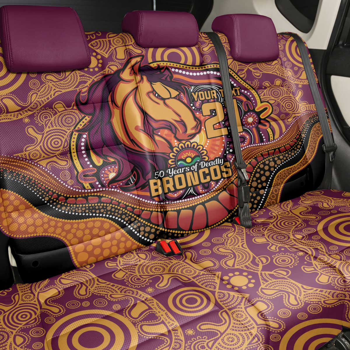 Custom Broncos Honouring First Nations Back Car Seat Cover NAIDOC 2026 Deadly 50 Years