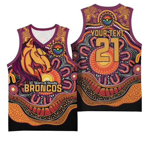 Custom Broncos Honouring First Nations Basketball Jersey NAIDOC 2026 Deadly 50 Years
