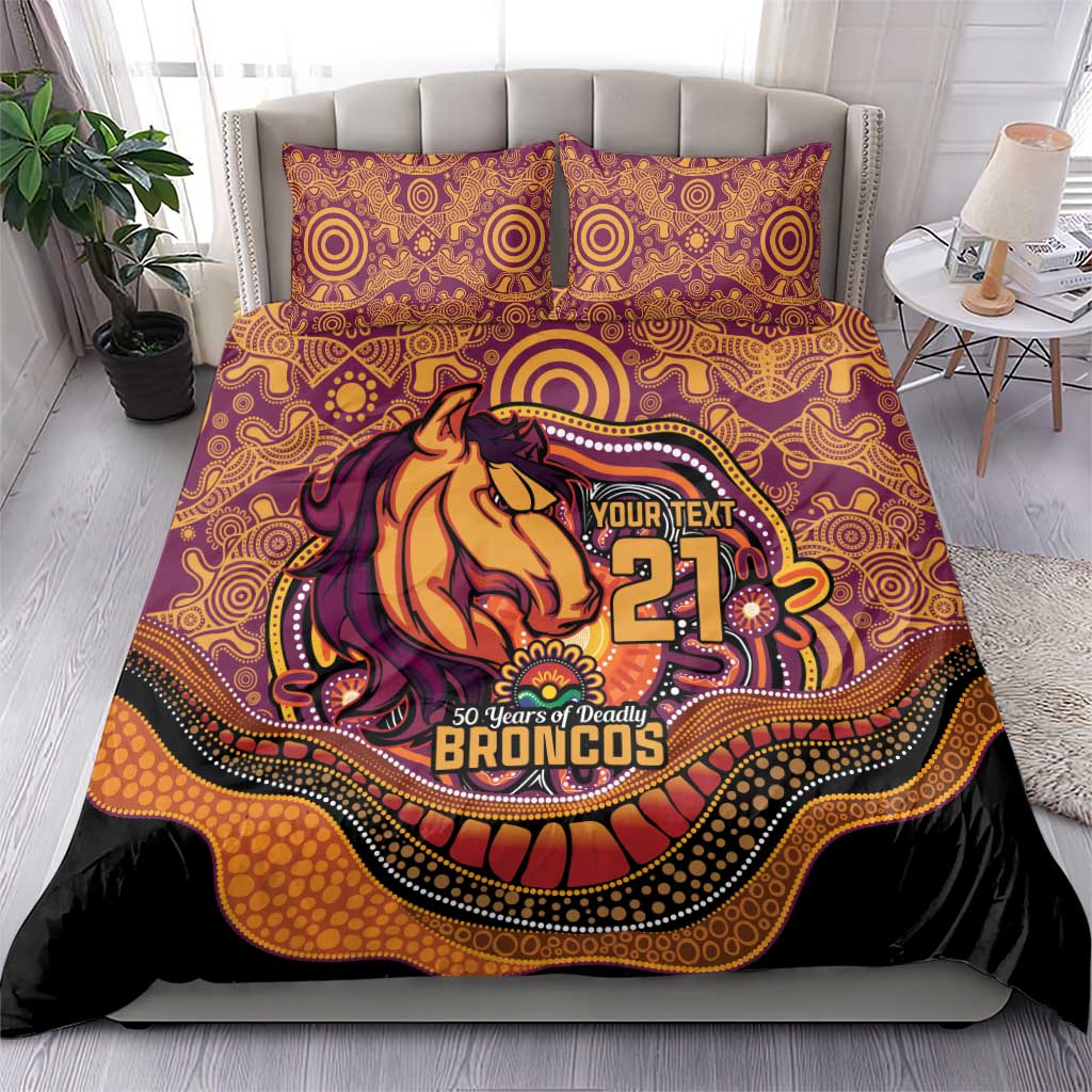 Custom Broncos Honouring First Nations Bedding Set NAIDOC 2026 Deadly 50 Years