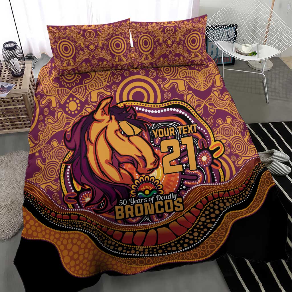 Custom Broncos Honouring First Nations Bedding Set NAIDOC 2026 Deadly 50 Years