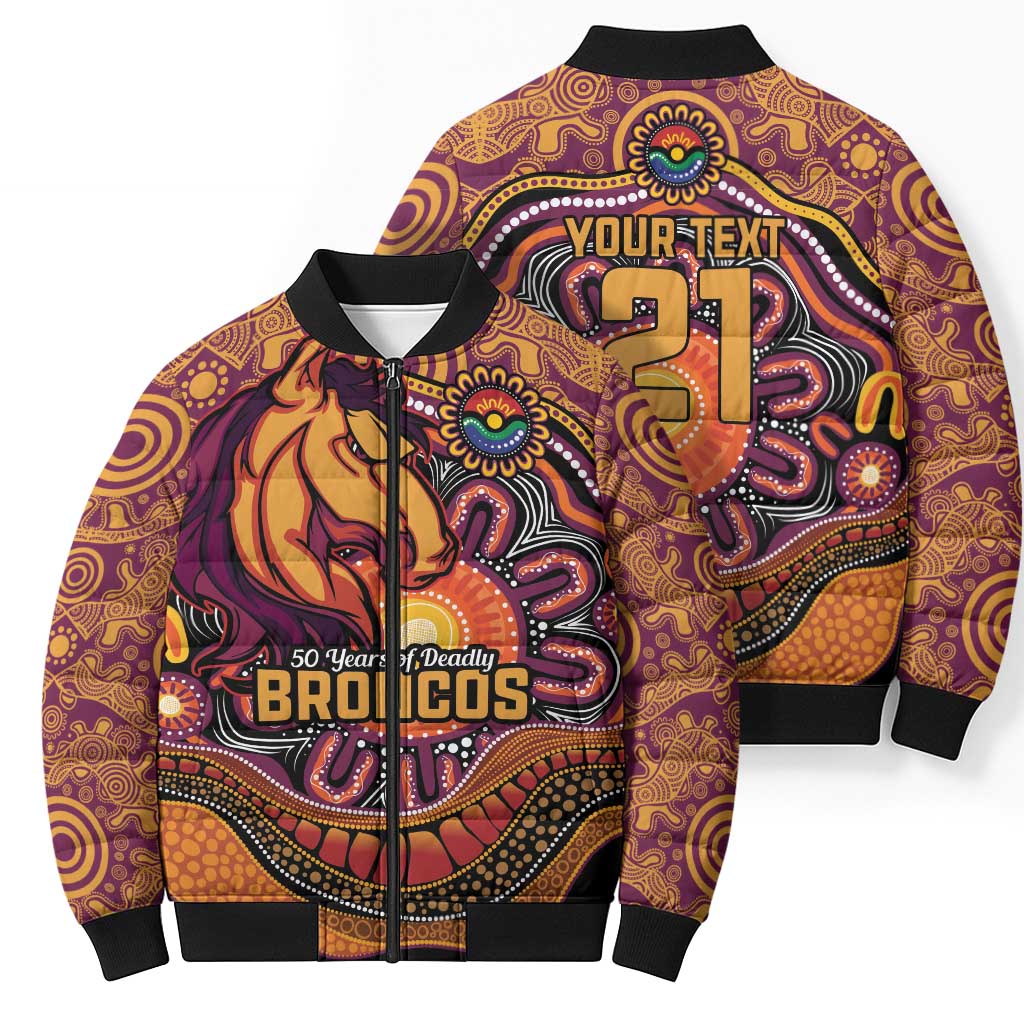 Custom Broncos Honouring First Nations Bomber Puffer Jacket NAIDOC 2026 Deadly 50 Years