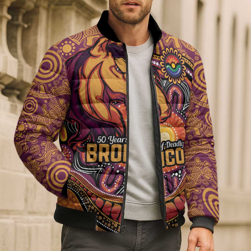 Custom Broncos Honouring First Nations Bomber Puffer Jacket NAIDOC 2026 Deadly 50 Years