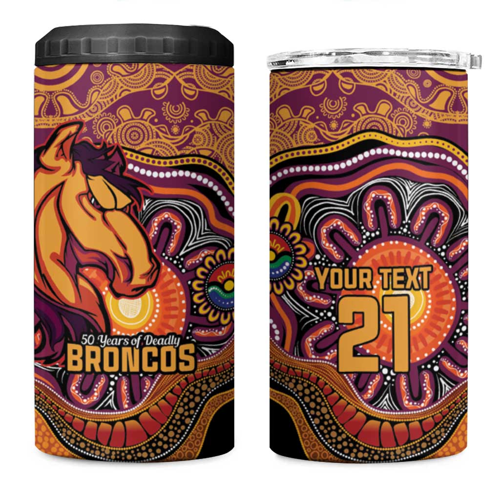 Custom Broncos Honouring First Nations 4 in 1 Can Cooler Tumbler NAIDOC 2026 Deadly 50 Years