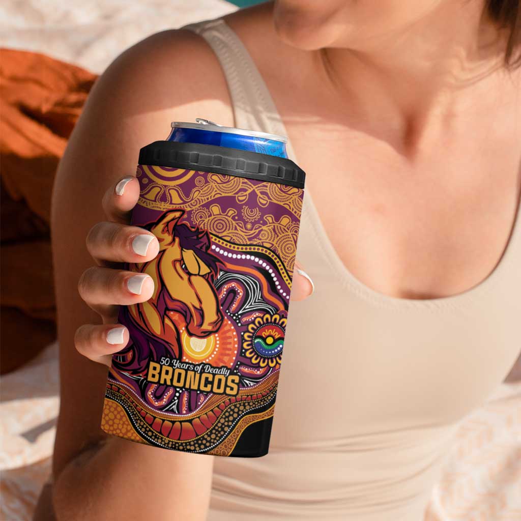 Custom Broncos Honouring First Nations 4 in 1 Can Cooler Tumbler NAIDOC 2026 Deadly 50 Years