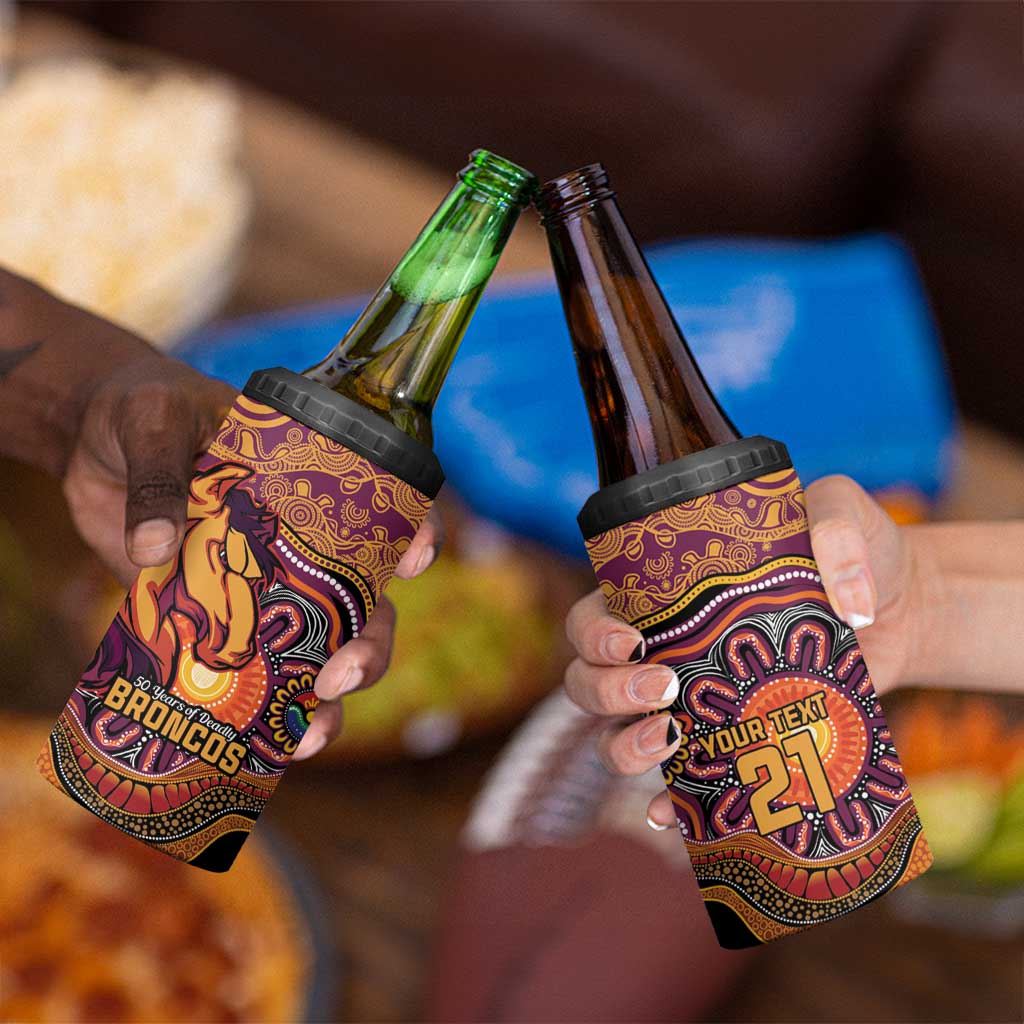 Custom Broncos Honouring First Nations 4 in 1 Can Cooler Tumbler NAIDOC 2026 Deadly 50 Years