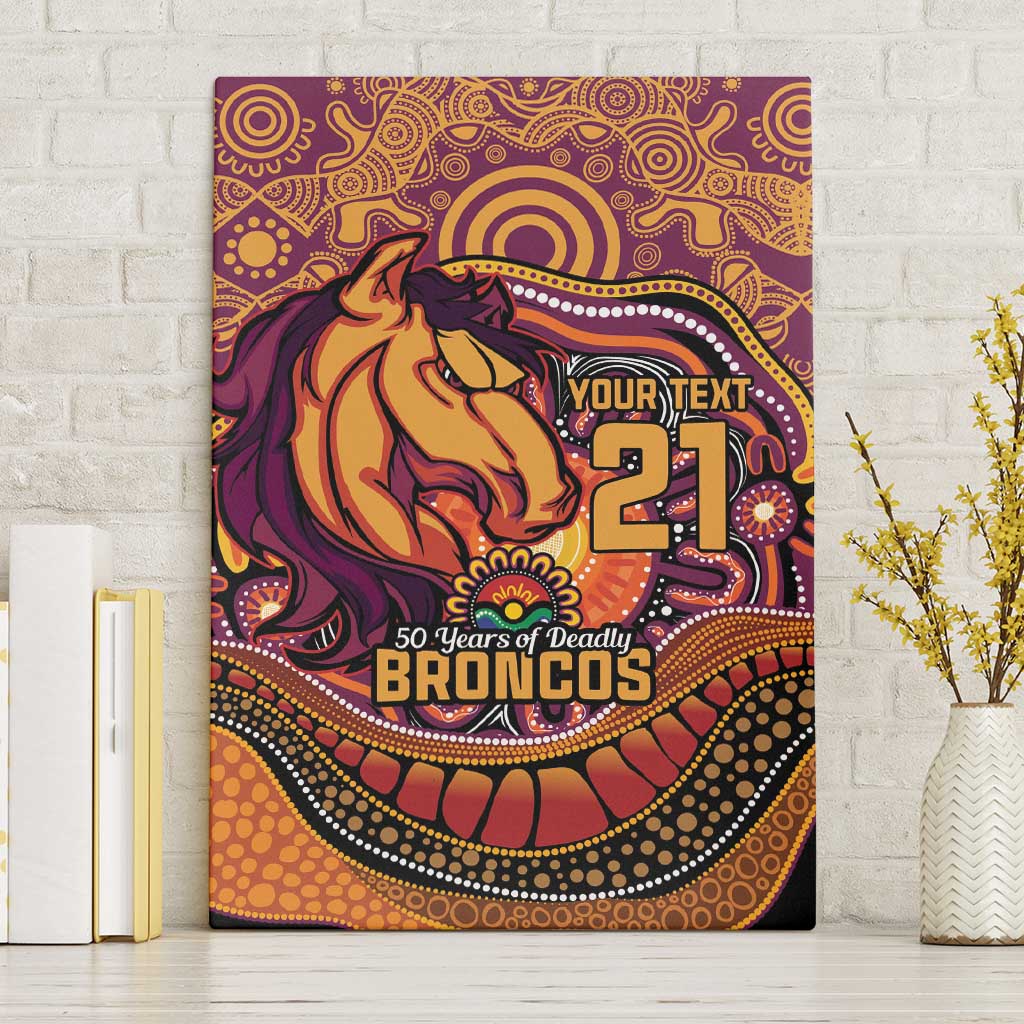 Custom Broncos Honouring First Nations Canvas Wall Art NAIDOC 2026 Deadly 50 Years