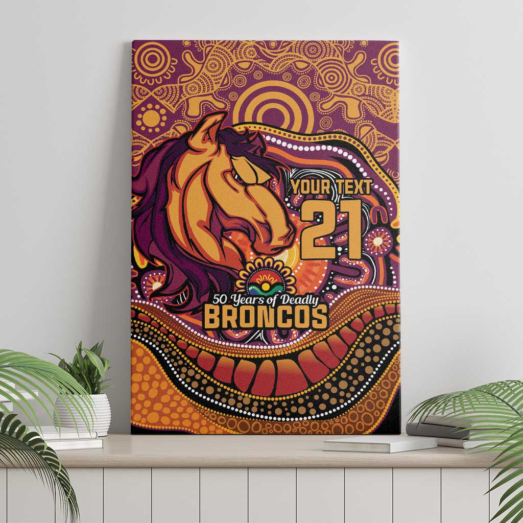 Custom Broncos Honouring First Nations Canvas Wall Art NAIDOC 2026 Deadly 50 Years