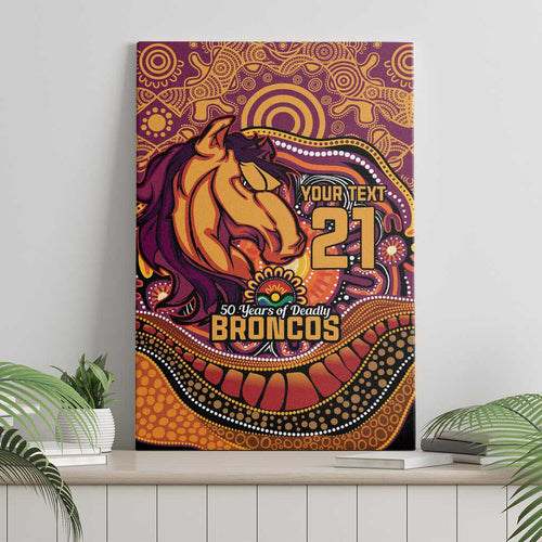 Custom Broncos Honouring First Nations Canvas Wall Art NAIDOC 2026 Deadly 50 Years