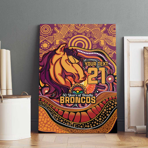 Custom Broncos Honouring First Nations Canvas Wall Art NAIDOC 2026 Deadly 50 Years
