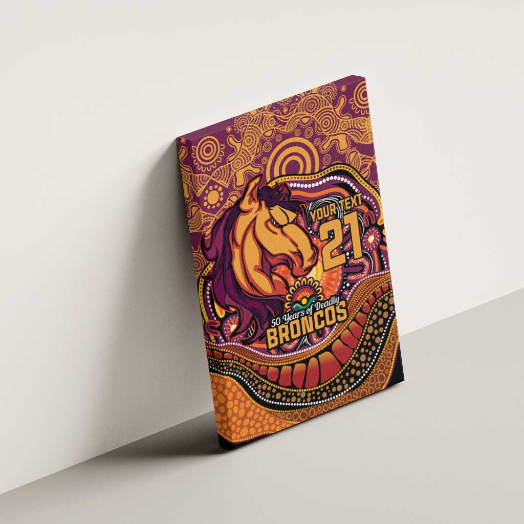 Custom Broncos Honouring First Nations Canvas Wall Art NAIDOC 2026 Deadly 50 Years
