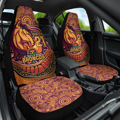 Custom Broncos Honouring First Nations Car Seat Cover NAIDOC 2026 Deadly 50 Years