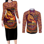 Custom Broncos Honouring First Nations Couples Matching Long Sleeve Bodycon Dress and Long Sleeve Button Shirt NAIDOC 2026 Deadly 50 Years