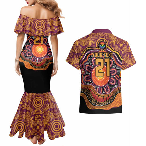 Custom Broncos Honouring First Nations Couples Matching Mermaid Dress and Hawaiian Shirt NAIDOC 2026 Deadly 50 Years