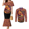 Custom Broncos Honouring First Nations Couples Matching Mermaid Dress and Long Sleeve Button Shirt NAIDOC 2026 Deadly 50 Years