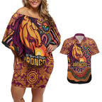 Custom Broncos Honouring First Nations Couples Matching Off Shoulder Short Dress and Hawaiian Shirt NAIDOC 2026 Deadly 50 Years