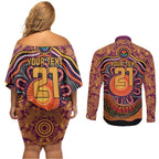 Custom Broncos Honouring First Nations Couples Matching Off Shoulder Short Dress and Long Sleeve Button Shirt NAIDOC 2026 Deadly 50 Years