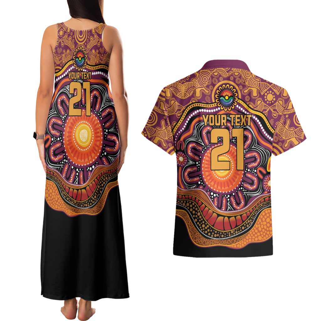 Custom Broncos Honouring First Nations Couples Matching Tank Maxi Dress and Hawaiian Shirt NAIDOC 2026 Deadly 50 Years