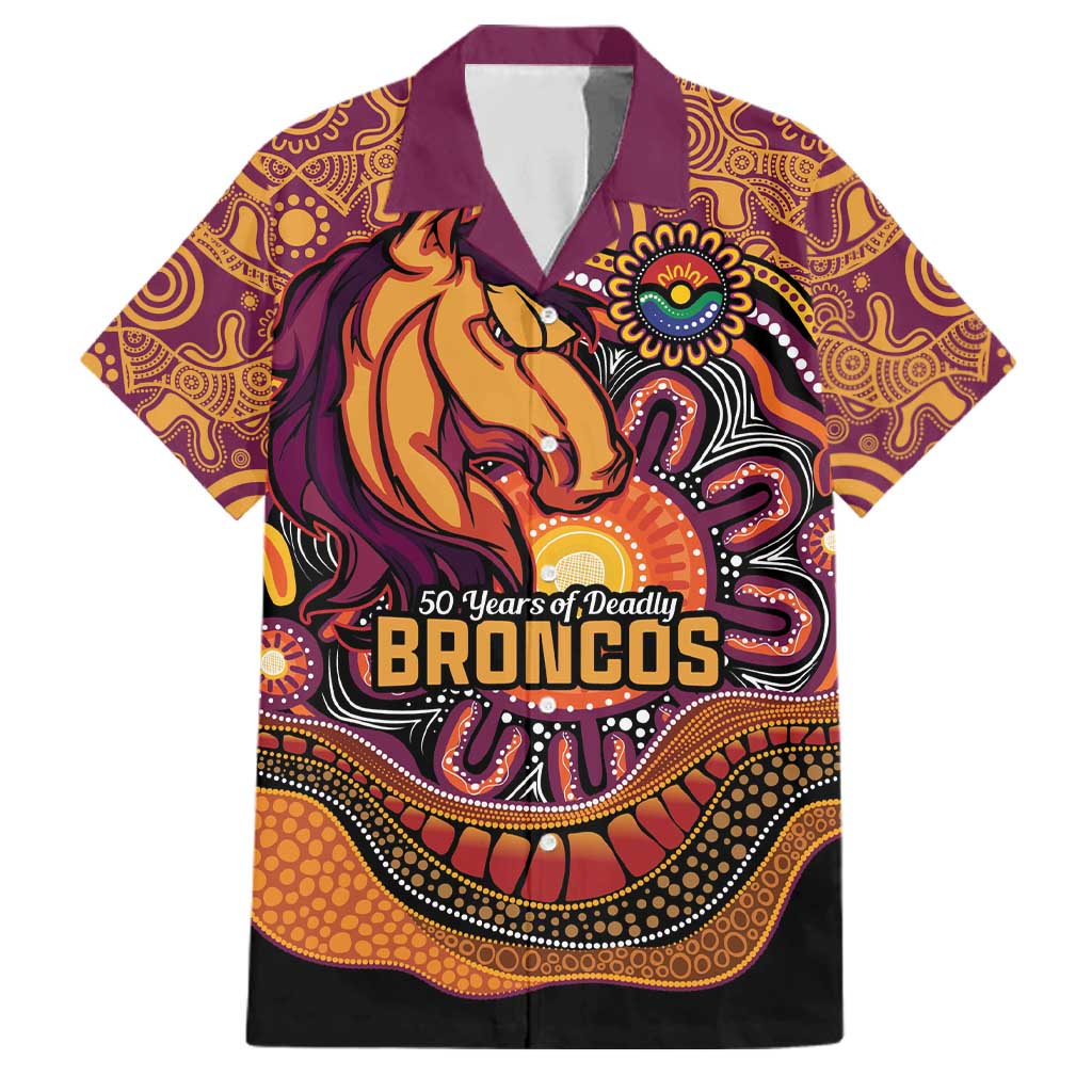Custom Broncos Honouring First Nations Family Matching Long Sleeve Bodycon Dress and Hawaiian Shirt NAIDOC 2026 Deadly 50 Years
