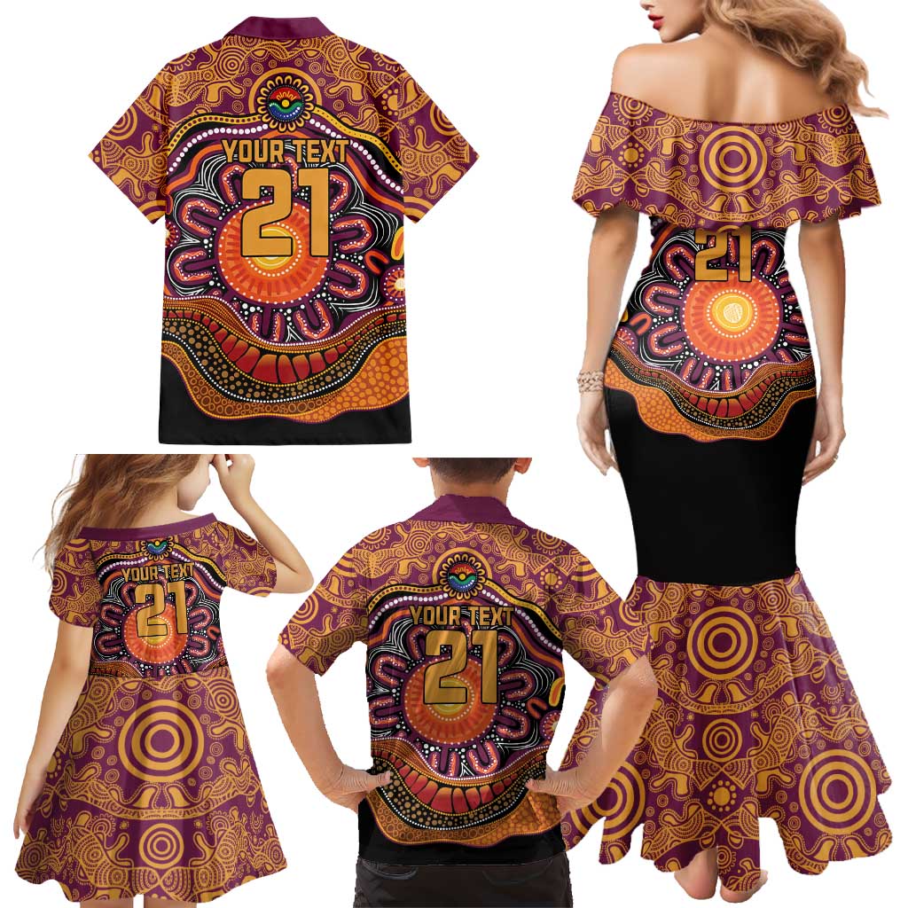 Custom Broncos Honouring First Nations Family Matching Mermaid Dress and Hawaiian Shirt NAIDOC 2026 Deadly 50 Years