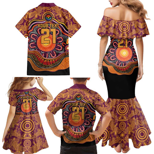 Custom Broncos Honouring First Nations Family Matching Mermaid Dress and Hawaiian Shirt NAIDOC 2026 Deadly 50 Years