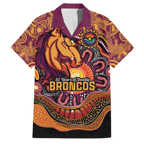 Custom Broncos Honouring First Nations Family Matching Mermaid Dress and Hawaiian Shirt NAIDOC 2026 Deadly 50 Years