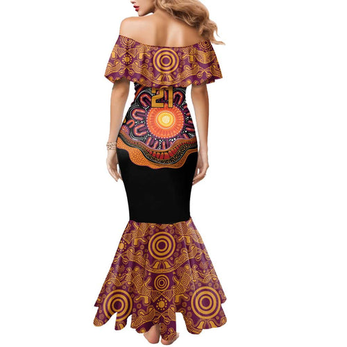 Custom Broncos Honouring First Nations Family Matching Mermaid Dress and Hawaiian Shirt NAIDOC 2026 Deadly 50 Years