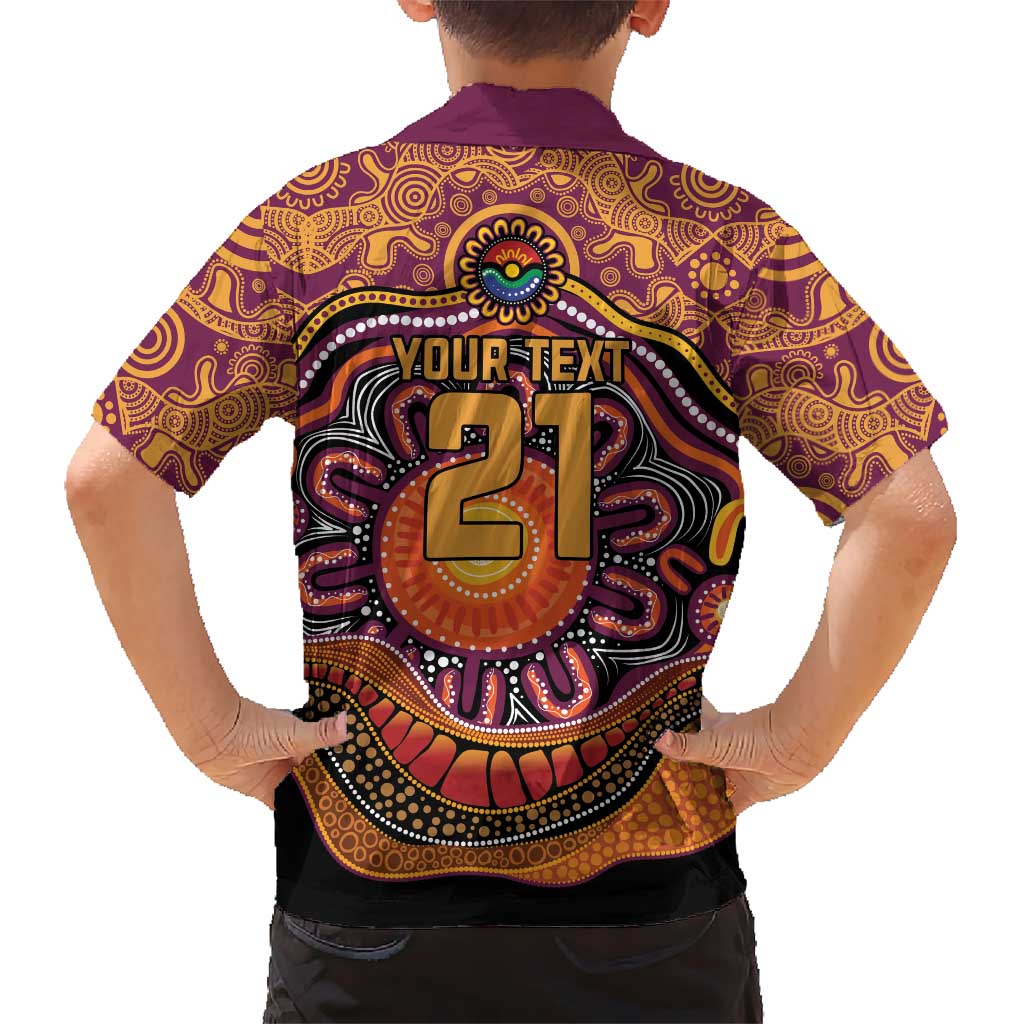 Custom Broncos Honouring First Nations Family Matching Off The Shoulder Long Sleeve Dress and Hawaiian Shirt NAIDOC 2026 Deadly 50 Years