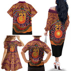 Custom Broncos Honouring First Nations Family Matching Off The Shoulder Long Sleeve Dress and Hawaiian Shirt NAIDOC 2026 Deadly 50 Years