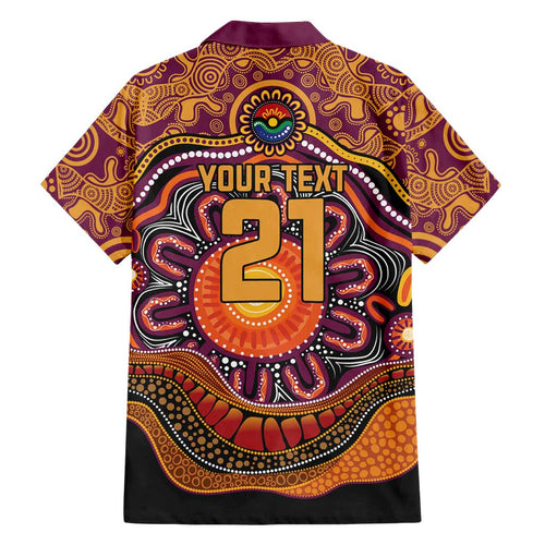 Custom Broncos Honouring First Nations Family Matching Off The Shoulder Long Sleeve Dress and Hawaiian Shirt NAIDOC 2026 Deadly 50 Years