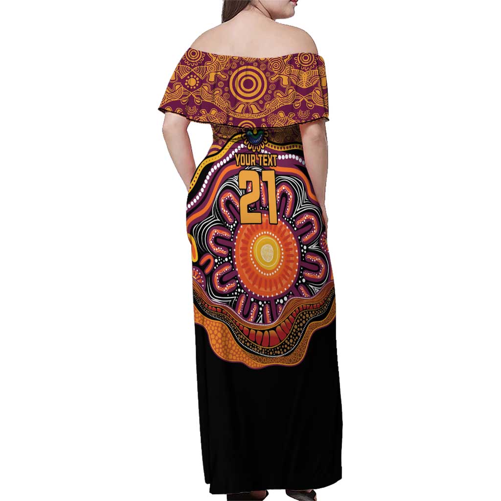 Custom Broncos Honouring First Nations Family Matching Off Shoulder Maxi Dress and Hawaiian Shirt NAIDOC 2026 Deadly 50 Years