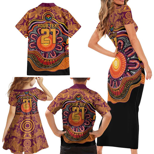Custom Broncos Honouring First Nations Family Matching Short Sleeve Bodycon Dress and Hawaiian Shirt NAIDOC 2026 Deadly 50 Years
